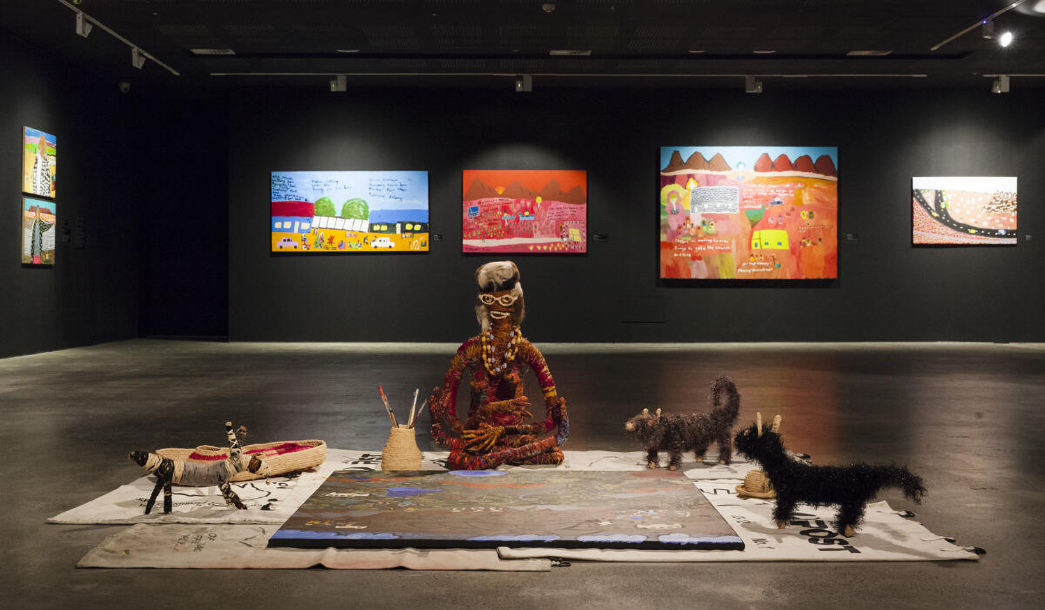 Installation view, 'We are in Wonder LAND: New Experimental Art from Central Australia', UNSW Galleries, 2015.