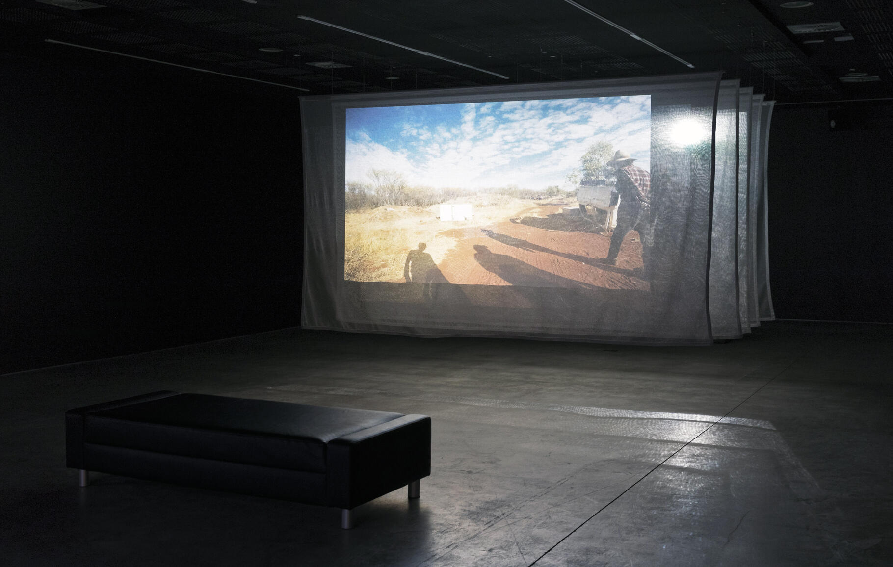 Installation view of Brenda L. Croft, Retrac(king) country and (s)kin YEAR. 