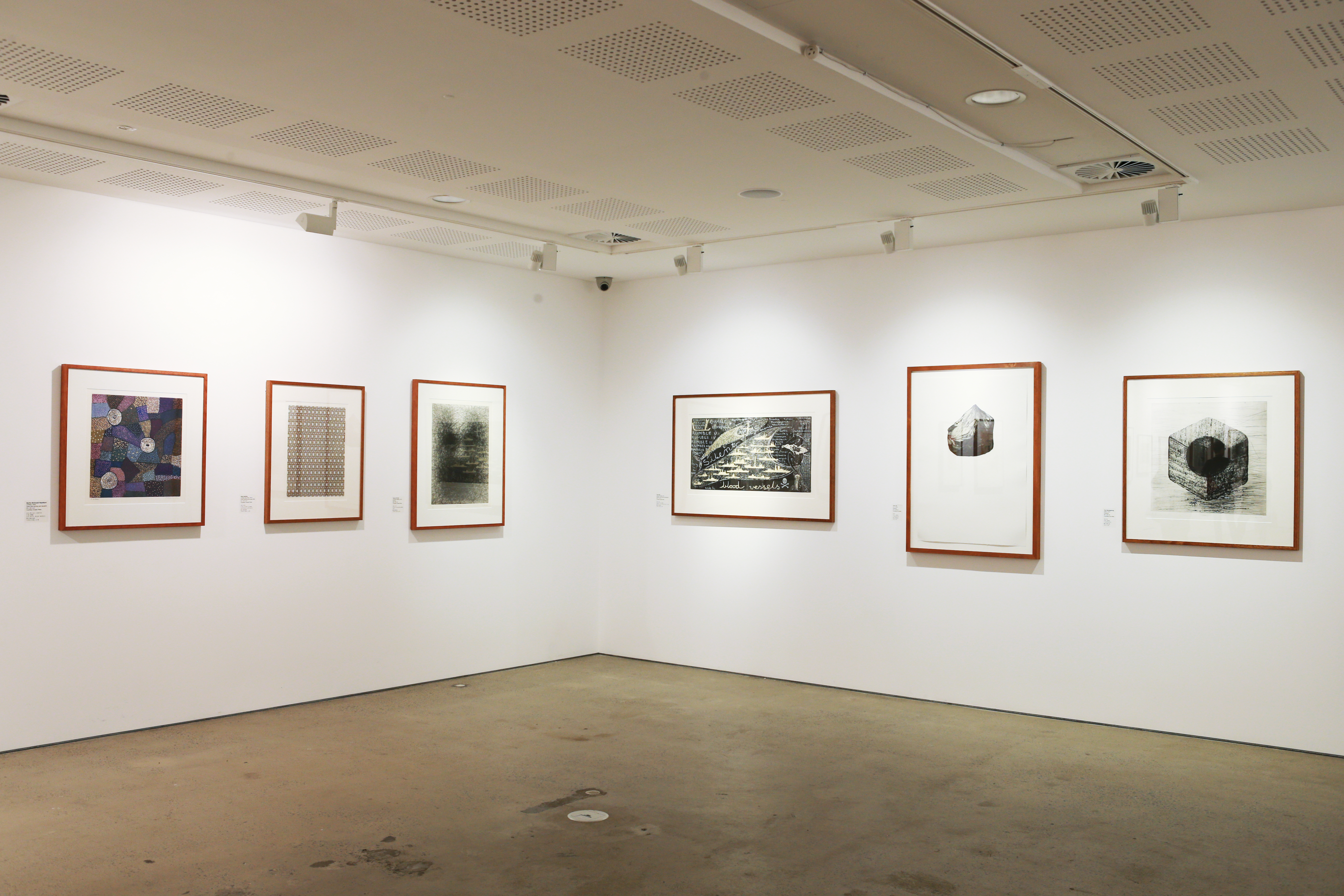 Installation view, 'Seoul – Sydney: Contemporary Korean and Australian Prints', UNSW Galleries, 2014. Photograph: Britta Campion.