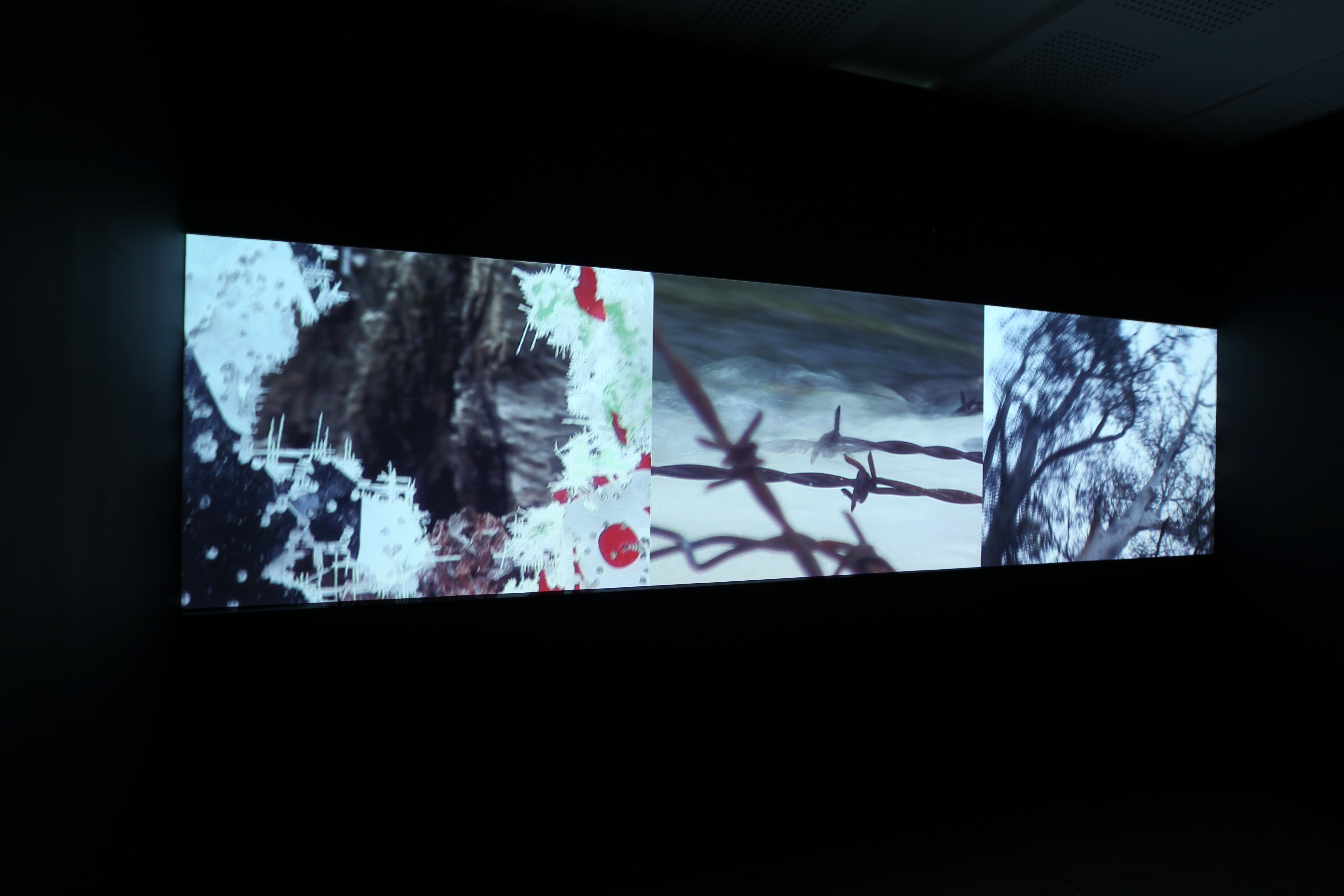 Installation view of a screen