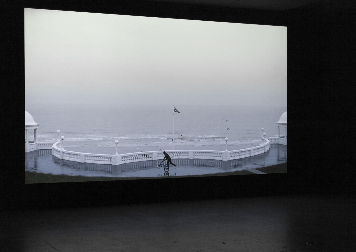 Installation view of Shaun Gladwell, BMX Channel 2013.