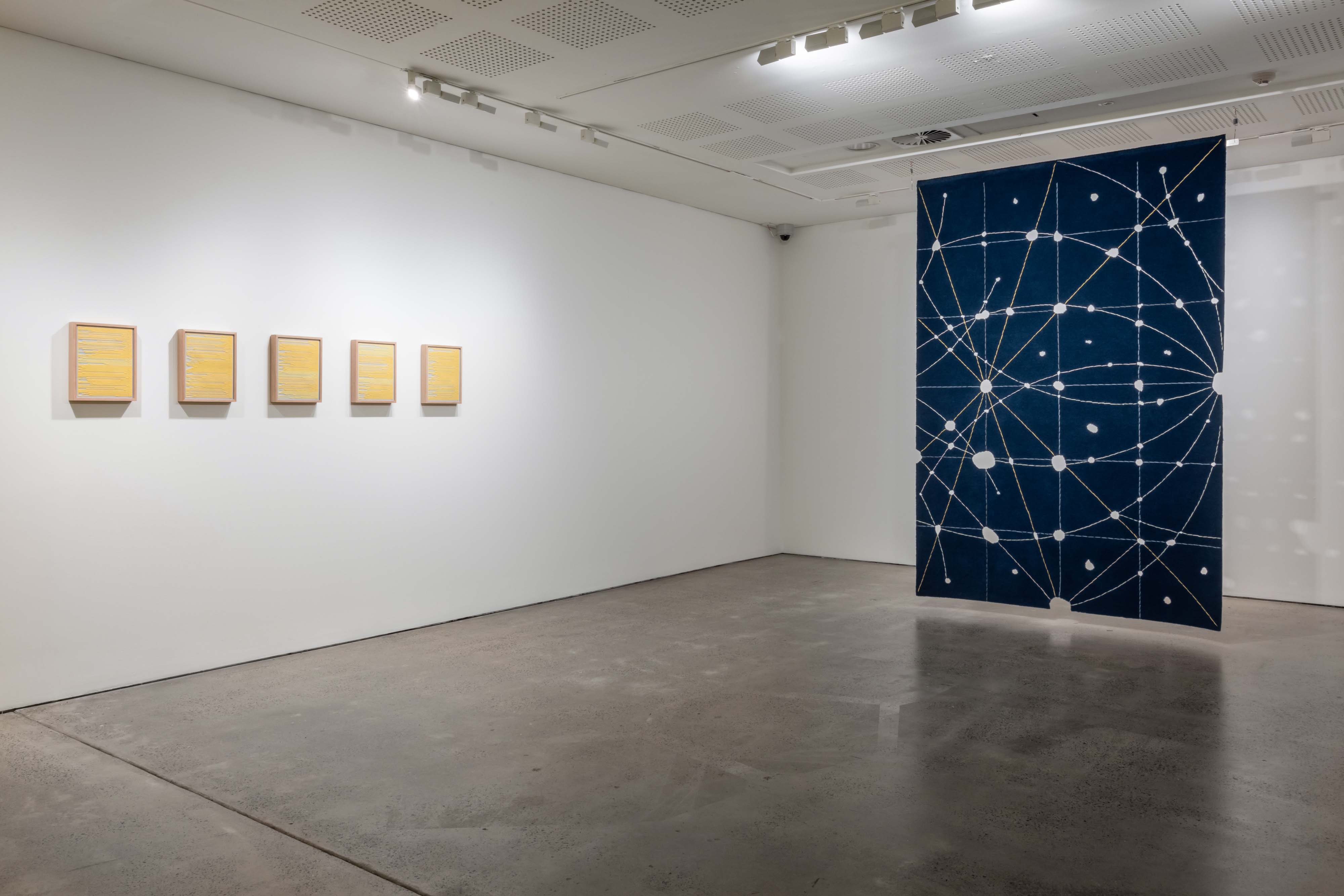 Installation view, ‘Pliable Planes: Expanded Textiles & Fibre Practices’, UNSW Galleries, 2022. Photography: Jacquie Manning.