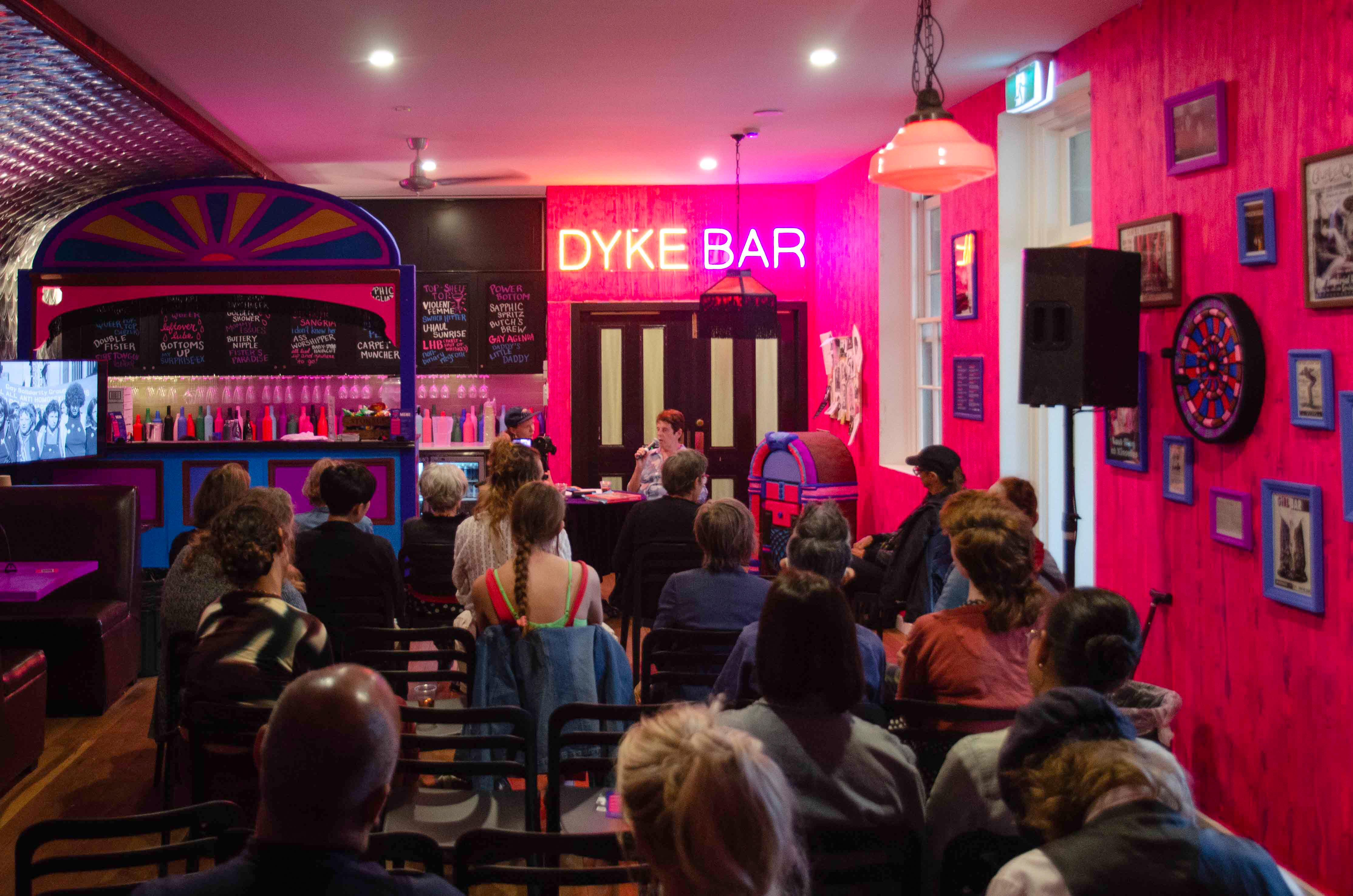 CAMP Women's Night for 'Macon Reed: Eulogy for the Dyke Bar' at the National Art School Café, 2023. 