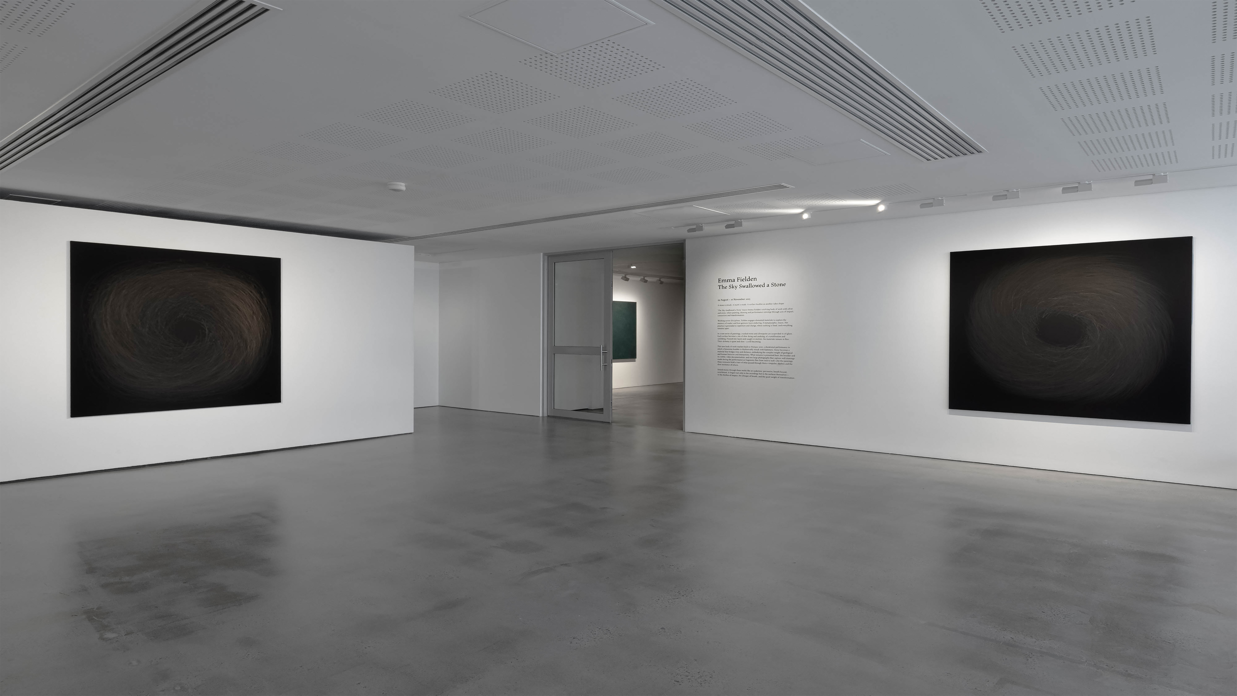 Installation view, 'Emma Fielden: The Sky Swallowed a Stone'