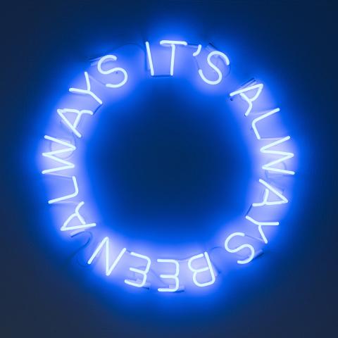 Jazz Money artwork, neon text reads 'It's Always Been Always'