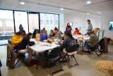 Marlu Workshop: Making Kangaroo Skin Bags for 'Barangga: First Nations Design' at UNSW Galleries, 2023.