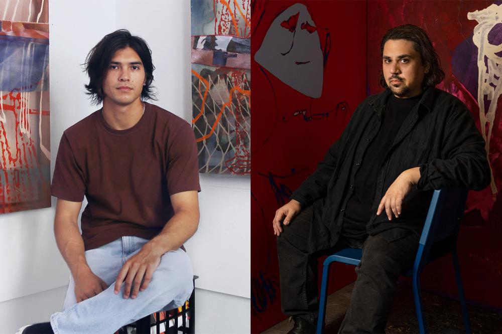 Studio portraits of artists Remy Faint and Tom Polo