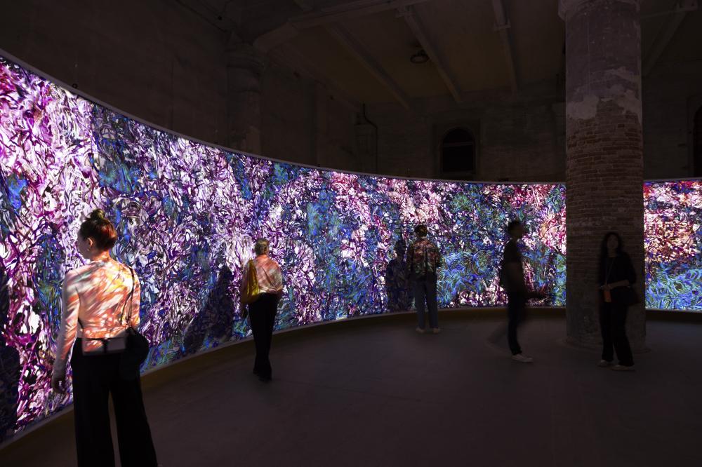 Installation view of Khaled Sabsabi's work 'khalil' in the Arsenale, Venice Biennale